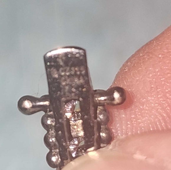 Black rodium over sterling CZ line bracelet - Picture 10 of 10